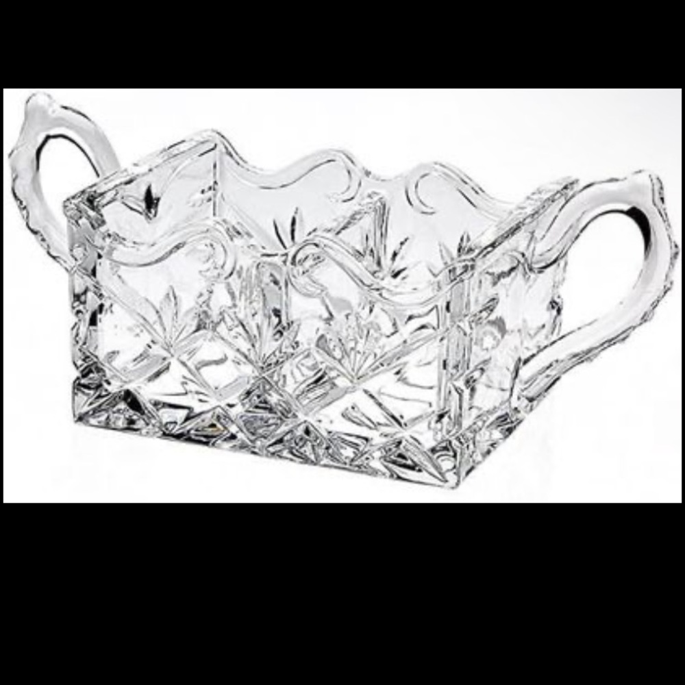 CRYSTAL SUGAR PACKET CADDY. BRAND NEW IN BOW